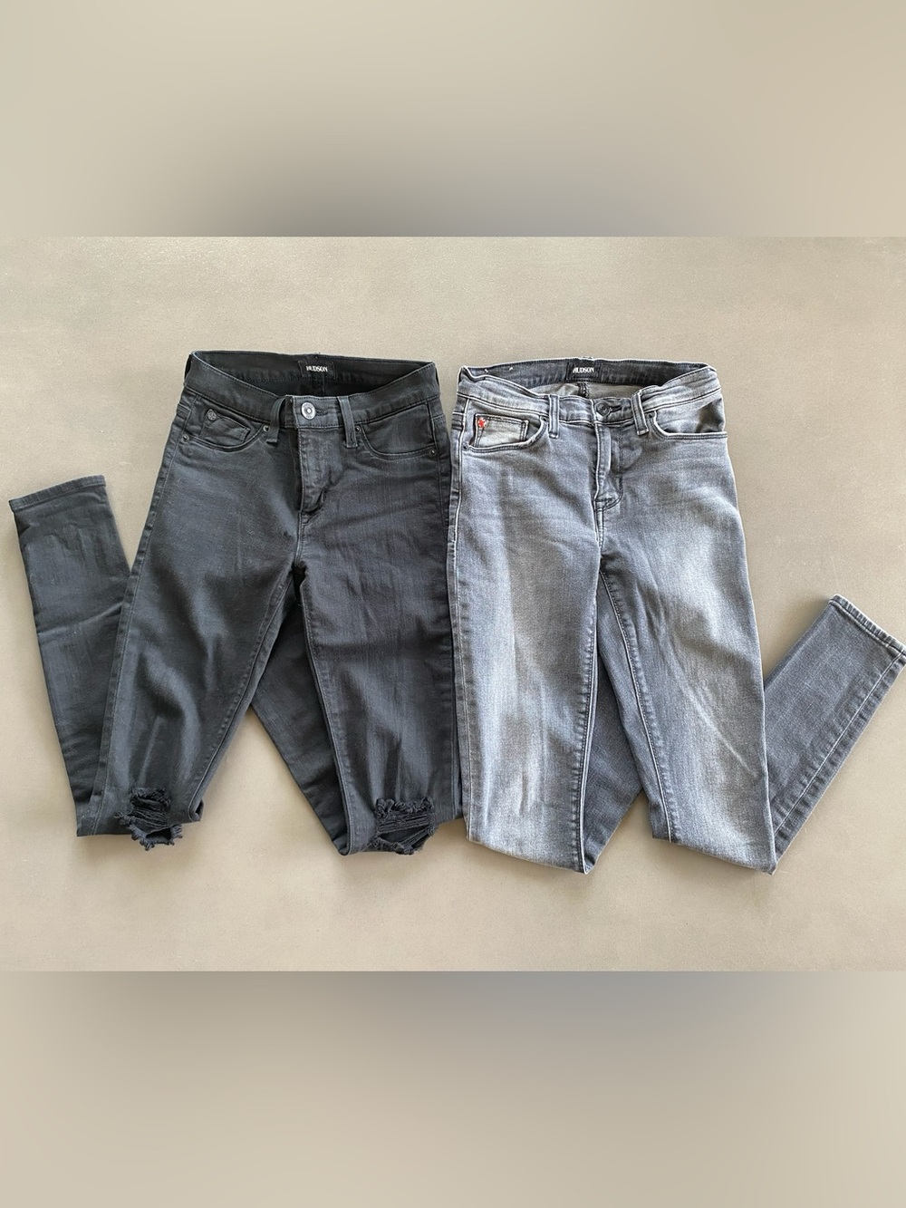 2-for-1 Hudson Super Skinny Jeans in Black and Grey